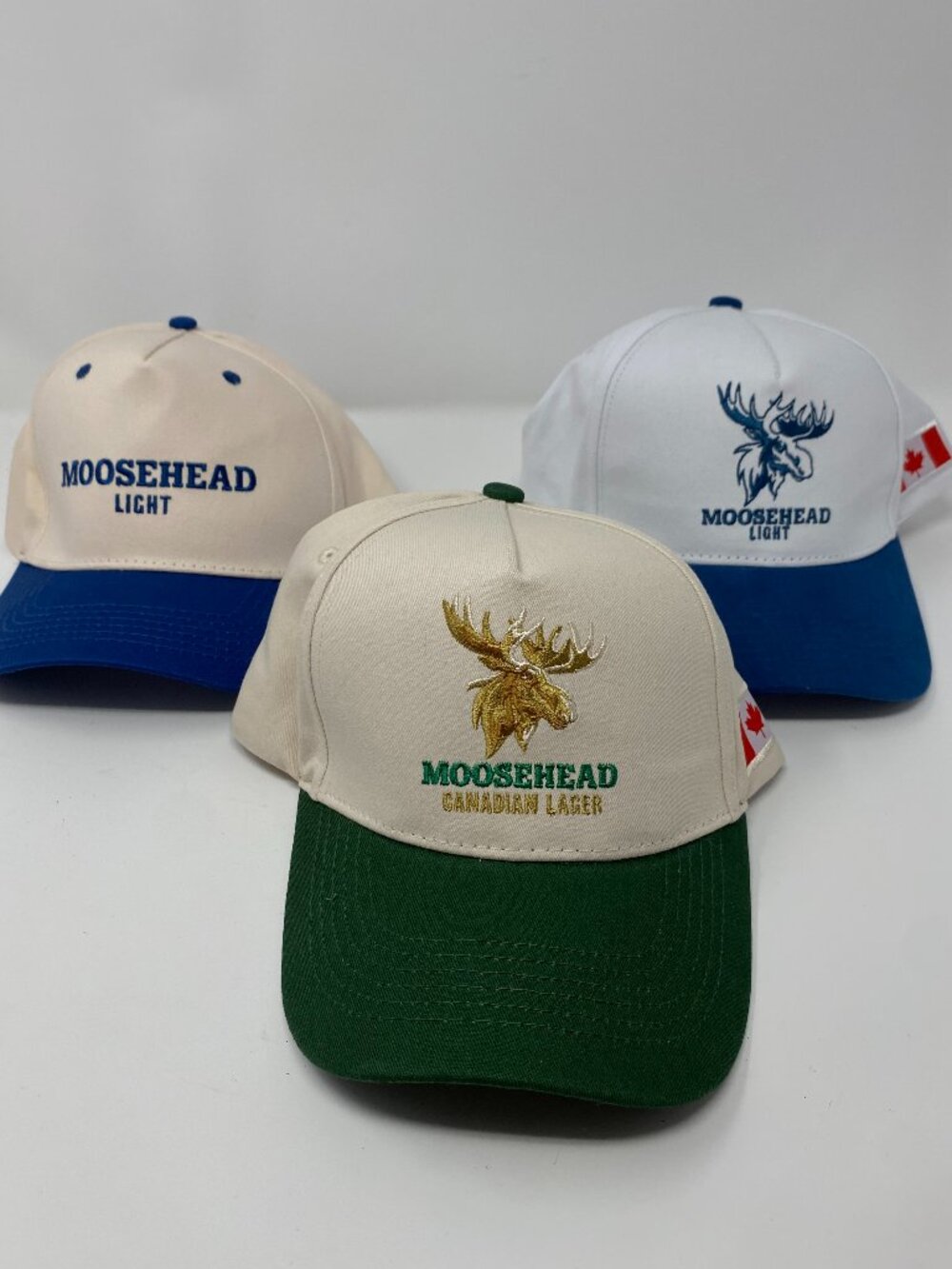 Moosehead Lager Beer Snapback Hat lot of 3 NEW with tags Moosehead Light Cap